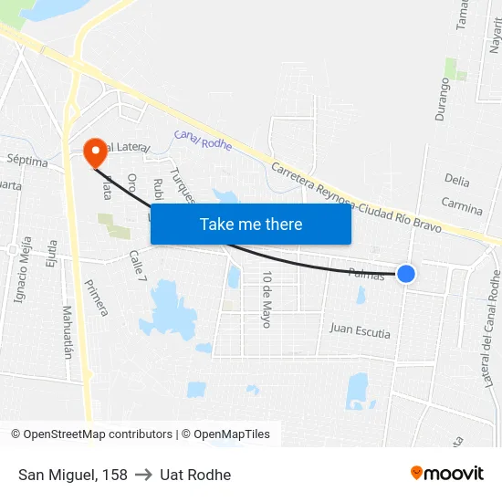 San Miguel, 158 to Uat Rodhe map