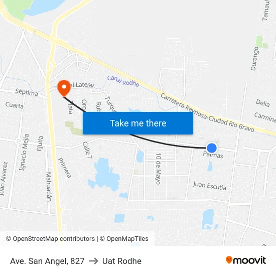 Ave. San Angel, 827 to Uat Rodhe map