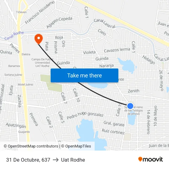 31 De Octubre, 637 to Uat Rodhe map