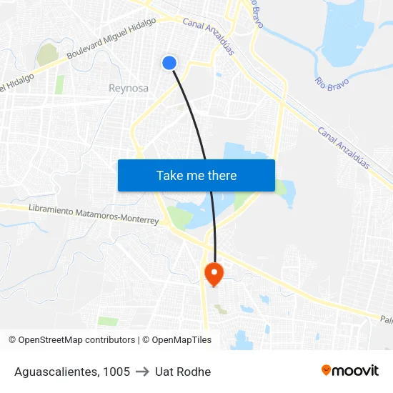 Aguascalientes, 1005 to Uat Rodhe map
