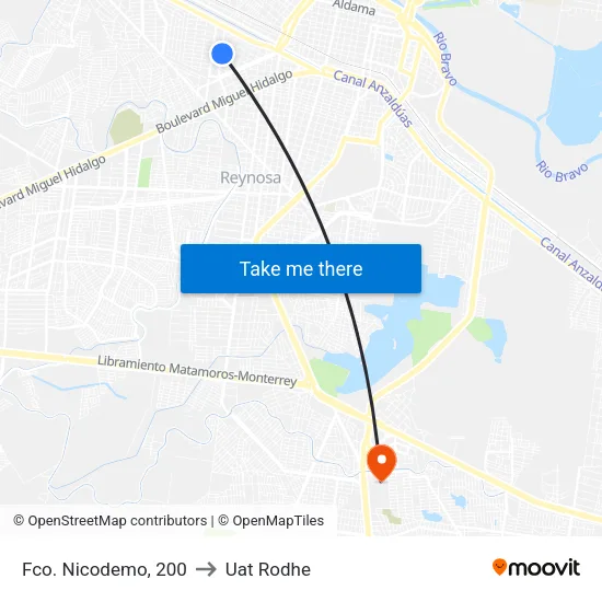 Fco. Nicodemo, 200 to Uat Rodhe map