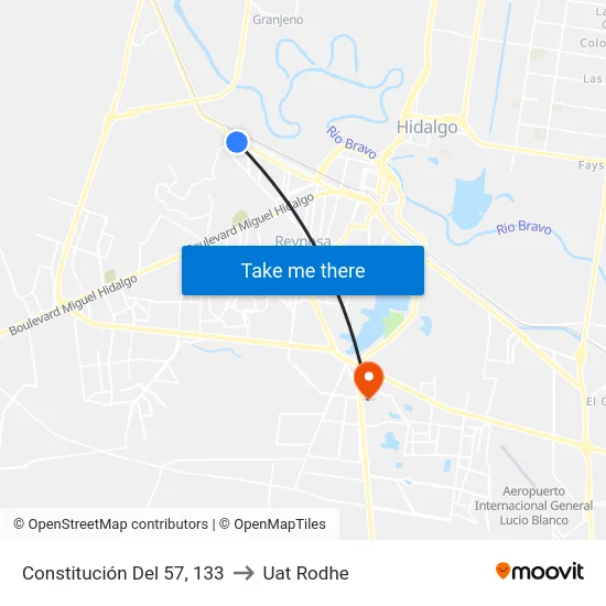 Constitución Del 57, 133 to Uat Rodhe map