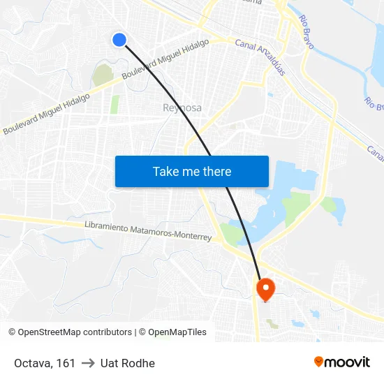 Octava, 161 to Uat Rodhe map