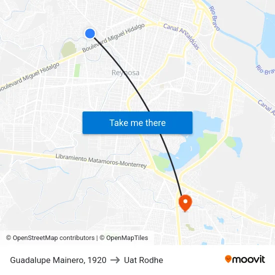 Guadalupe Mainero, 1920 to Uat Rodhe map