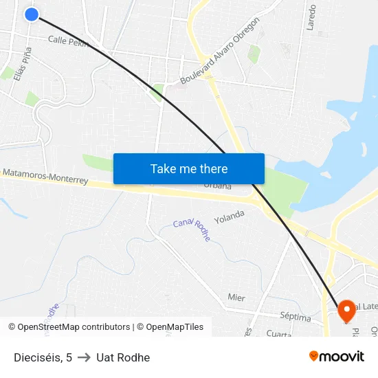 Dieciséis, 5 to Uat Rodhe map