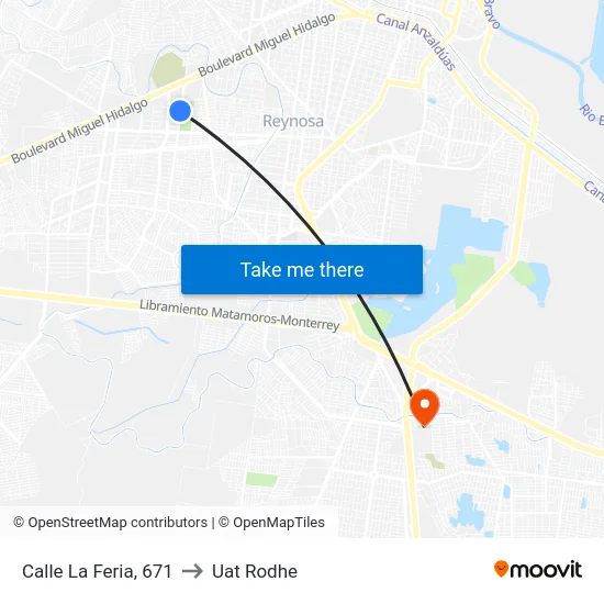 Calle La Feria, 671 to Uat Rodhe map