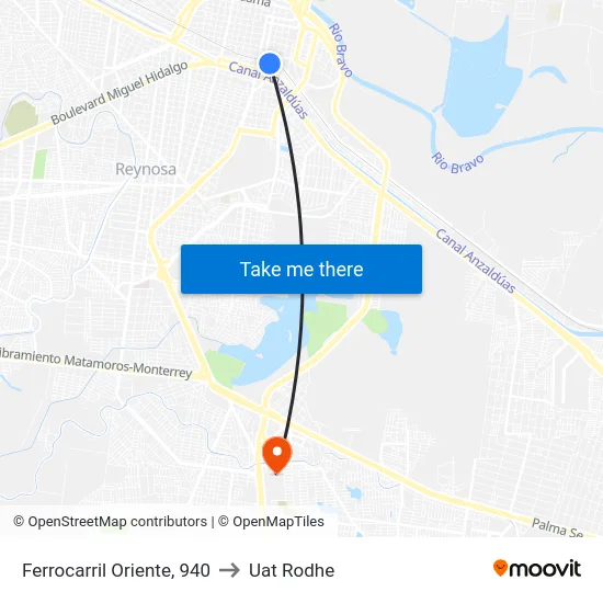 Ferrocarril Oriente, 940 to Uat Rodhe map