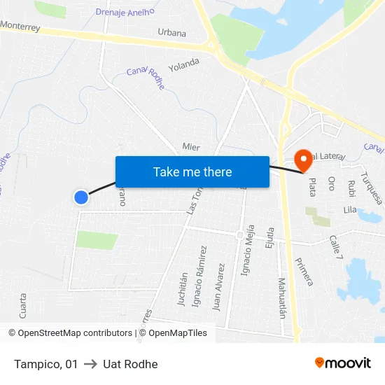 Tampico, 01 to Uat Rodhe map