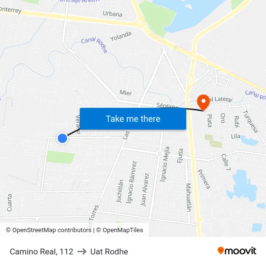Camino Real, 112 to Uat Rodhe map
