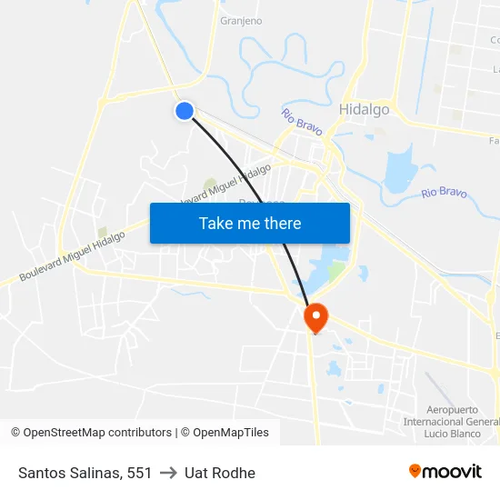 Santos Salinas, 551 to Uat Rodhe map