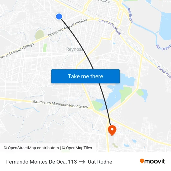 Fernando Montes De Oca, 113 to Uat Rodhe map