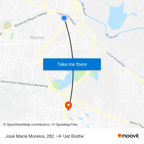 José María Morelos, 282 to Uat Rodhe map