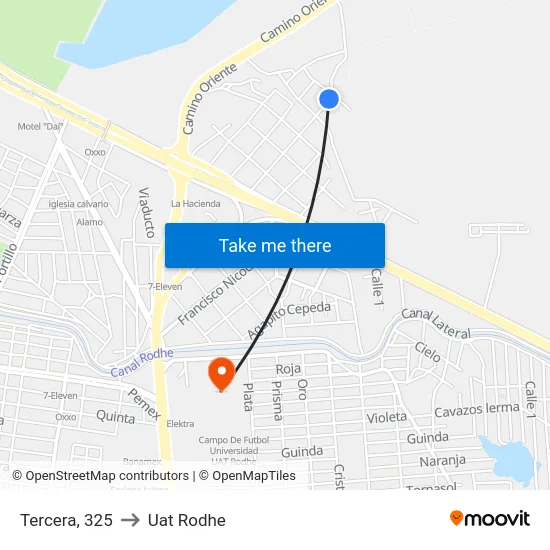 Tercera, 325 to Uat Rodhe map