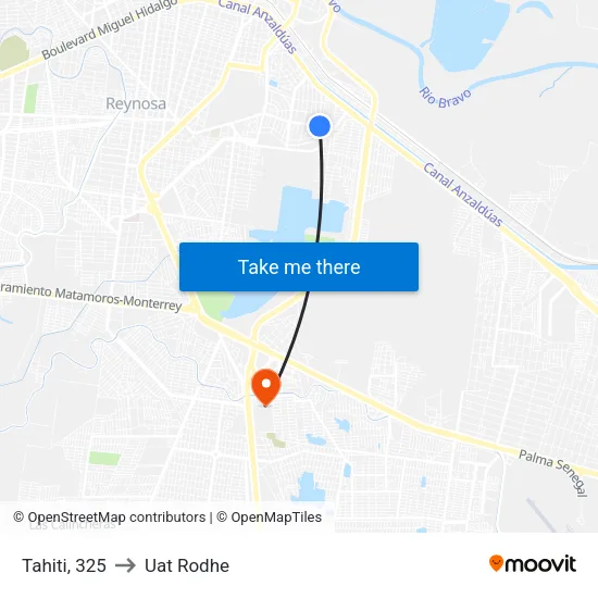 Tahiti, 325 to Uat Rodhe map