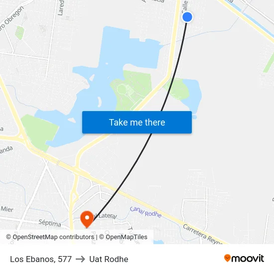 Los Ebanos, 577 to Uat Rodhe map