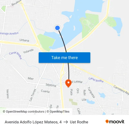 Avenida Adolfo López Mateos, 4 to Uat Rodhe map