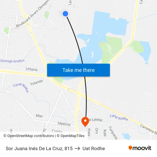 Sor Juana Inés De La Cruz, 815 to Uat Rodhe map