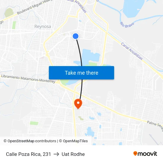 Calle Poza Rica, 231 to Uat Rodhe map