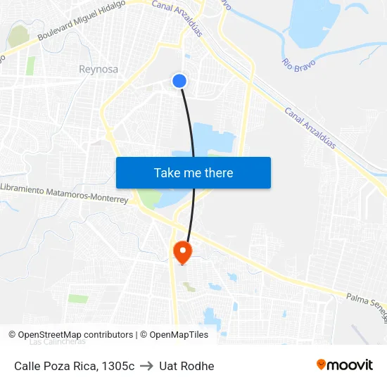 Calle Poza Rica, 1305c to Uat Rodhe map