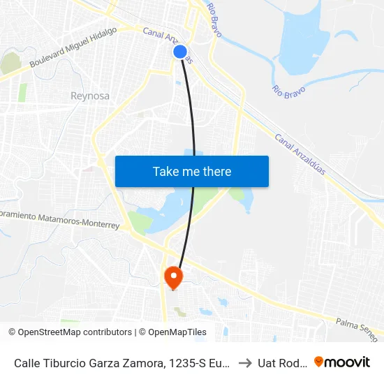 Calle Tiburcio Garza Zamora, 1235-S Euzcadi to Uat Rodhe map