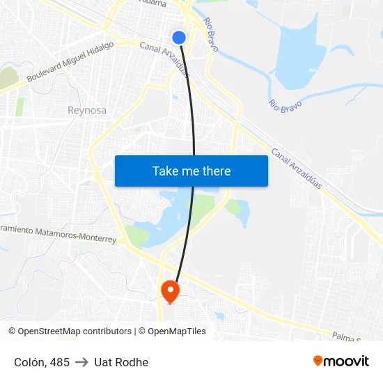 Colón, 485 to Uat Rodhe map