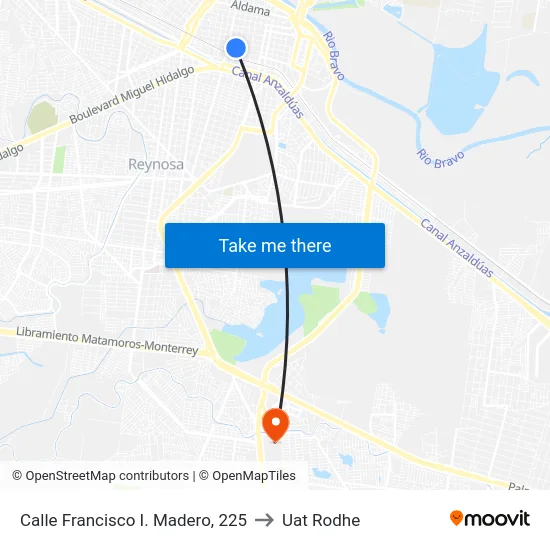 Calle Francisco I. Madero, 225 to Uat Rodhe map