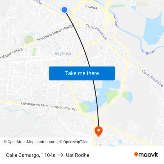 Calle Camargo, 1104a to Uat Rodhe map