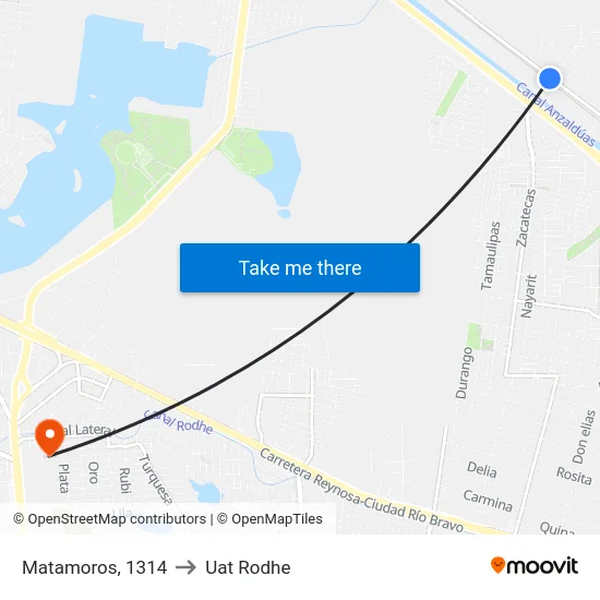 Matamoros, 1314 to Uat Rodhe map