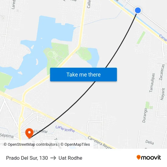 Prado Del Sur, 130 to Uat Rodhe map