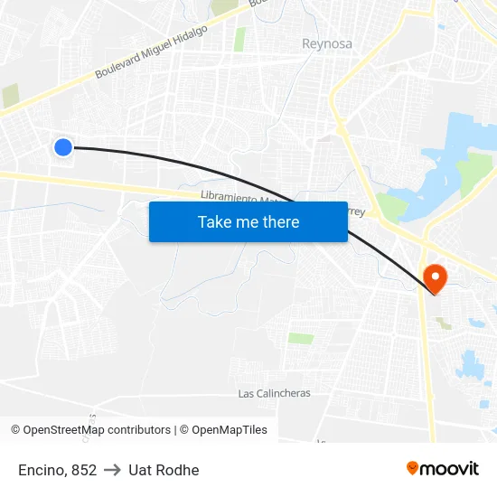 Encino, 852 to Uat Rodhe map
