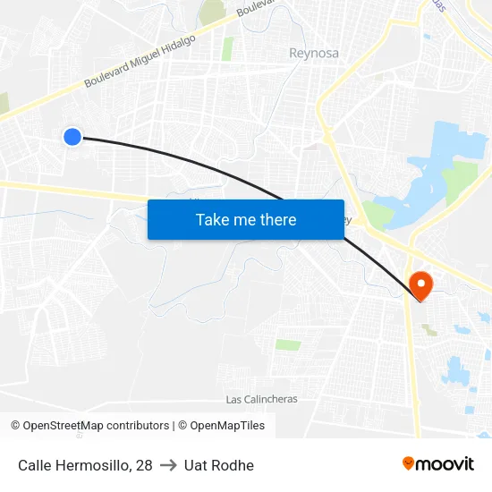 Calle Hermosillo, 28 to Uat Rodhe map