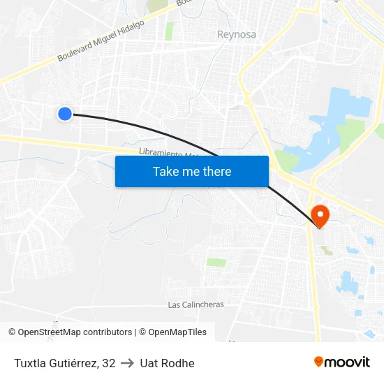 Tuxtla Gutiérrez, 32 to Uat Rodhe map