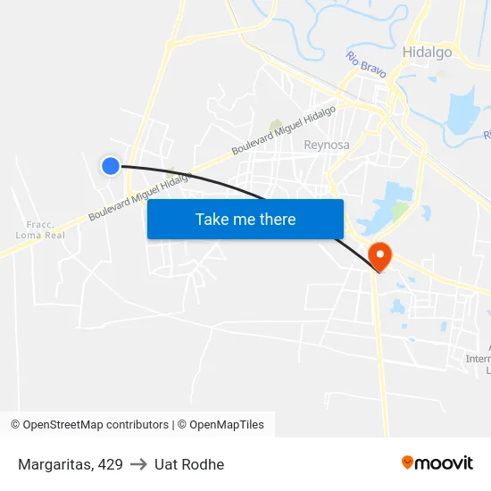 Margaritas, 429 to Uat Rodhe map