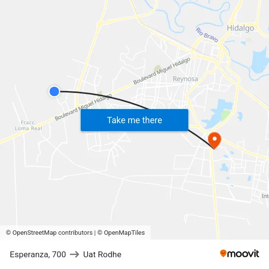 Esperanza, 700 to Uat Rodhe map