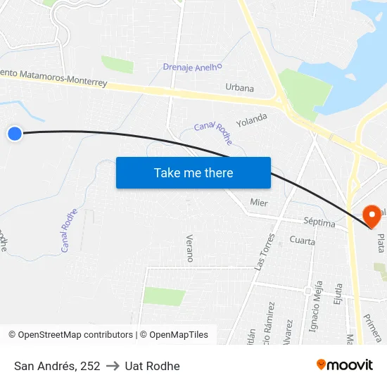 San Andrés, 252 to Uat Rodhe map