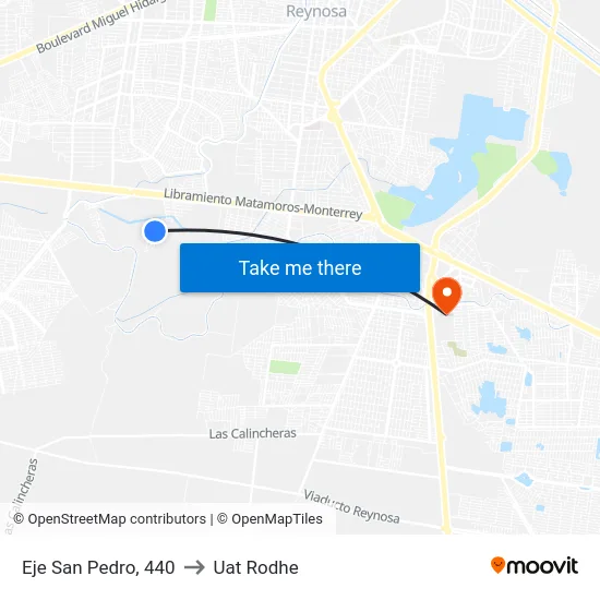 Eje San Pedro, 440 to Uat Rodhe map
