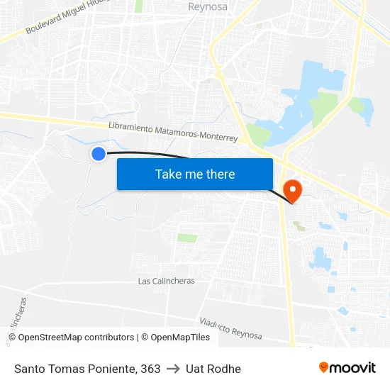 Santo Tomas Poniente, 363 to Uat Rodhe map