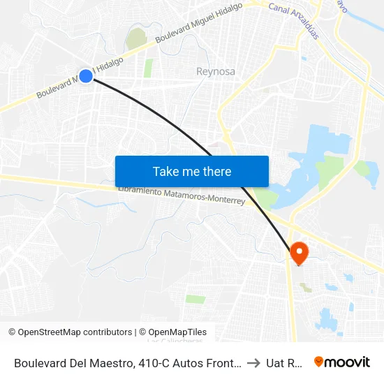 Boulevard Del Maestro, 410-C Autos Fronterizos Trevi?O to Uat Rodhe map