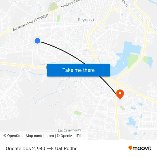 Oriente Dos 2, 940 to Uat Rodhe map