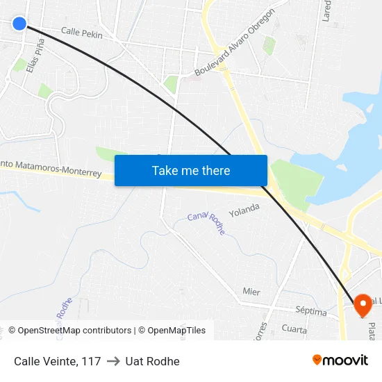 Calle Veinte, 117 to Uat Rodhe map