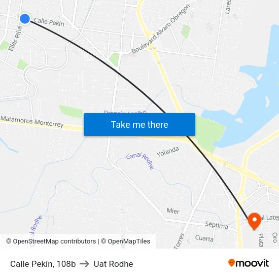 Calle Pekín, 108b to Uat Rodhe map