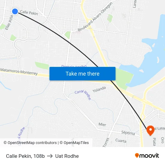 Calle Pekín, 108b to Uat Rodhe map