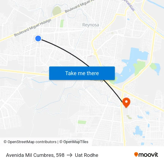 Avenida Mil Cumbres, 598 to Uat Rodhe map