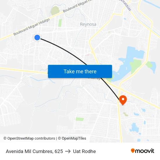 Avenida Mil Cumbres, 625 to Uat Rodhe map