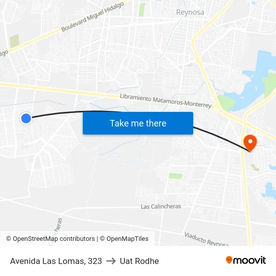 Avenida Las Lomas, 323 to Uat Rodhe map