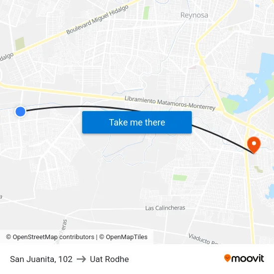 San Juanita, 102 to Uat Rodhe map