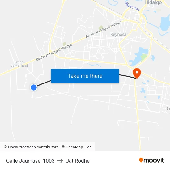 Calle Jaumave, 1003 to Uat Rodhe map