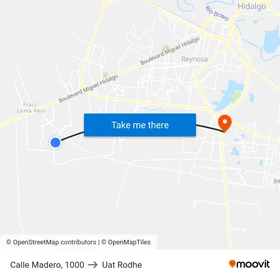 Calle Madero, 1000 to Uat Rodhe map