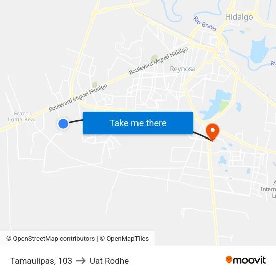 Tamaulipas, 103 to Uat Rodhe map