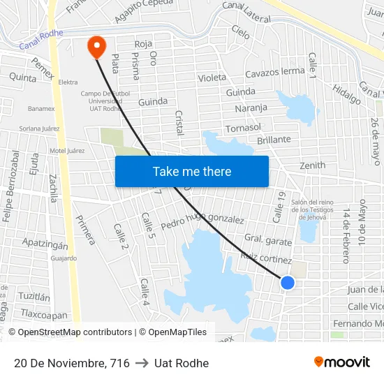 20 De Noviembre, 716 to Uat Rodhe map